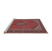 Sideview of Machine Washable Traditional Saffron Red Rug, wshtr1152