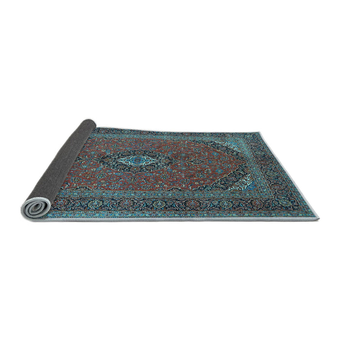 Sideview of Medallion Light Blue Traditional Rug, tr1152lblu
