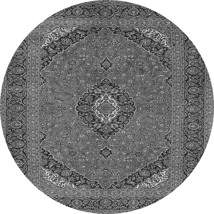 Machine Washable Medallion Gray Traditional Rug, wshtr1152gry