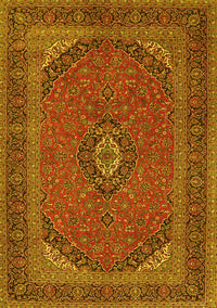 Medallion Yellow Traditional Rug, tr1152yw