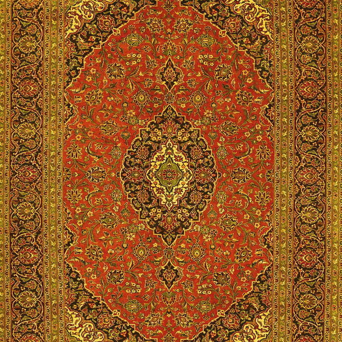 Medallion Yellow Traditional Rug, tr1152yw