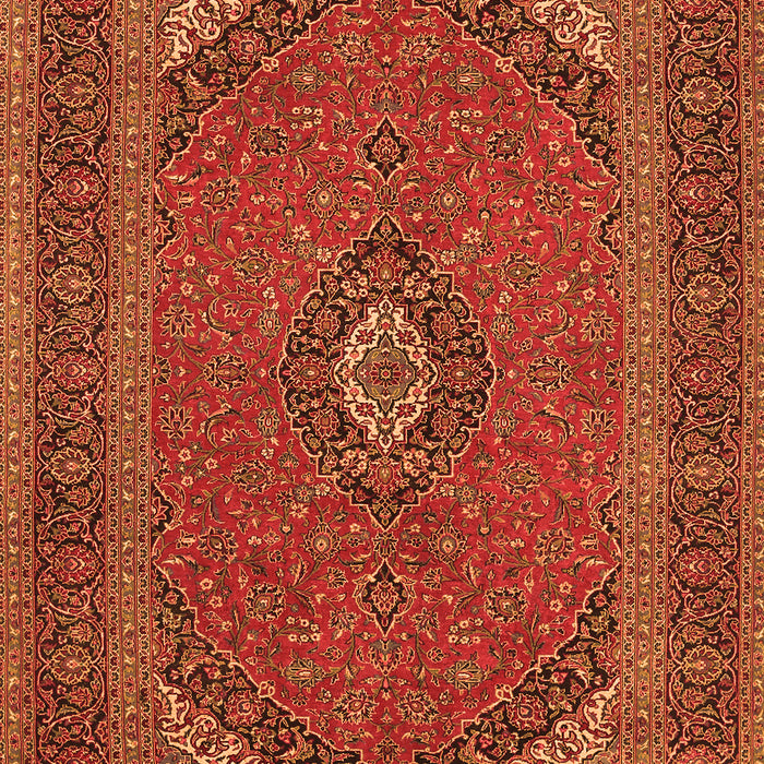 Serging Thickness of Machine Washable Medallion Orange Traditional Area Rugs, wshtr1152org