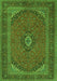 Serging Thickness of Machine Washable Medallion Green Traditional Area Rugs, wshtr1152grn