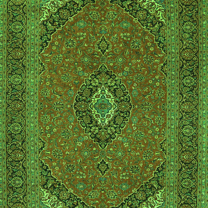 Serging Thickness of Machine Washable Medallion Green Traditional Area Rugs, wshtr1152grn