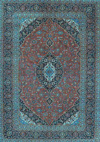 Medallion Light Blue Traditional Rug, tr1152lblu