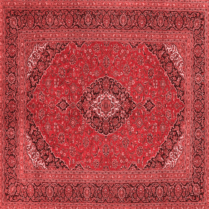 Machine Washable Medallion Red Traditional Rug, wshtr1152red