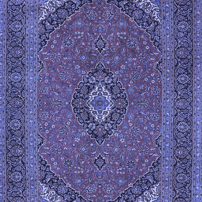 Machine Washable Medallion Blue Traditional Rug, wshtr1152blu