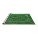 Sideview of Machine Washable Medallion Emerald Green Traditional Area Rugs, wshtr1152emgrn