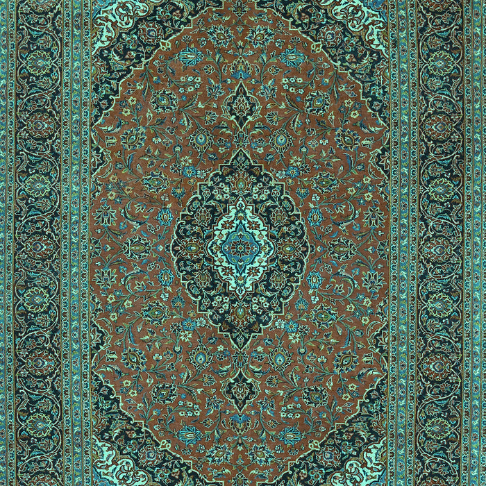 Machine Washable Medallion Turquoise Traditional Area Rugs, wshtr1152turq