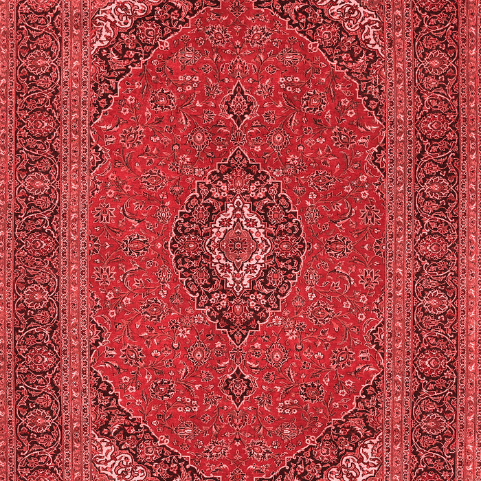 Machine Washable Medallion Red Traditional Rug, wshtr1152red