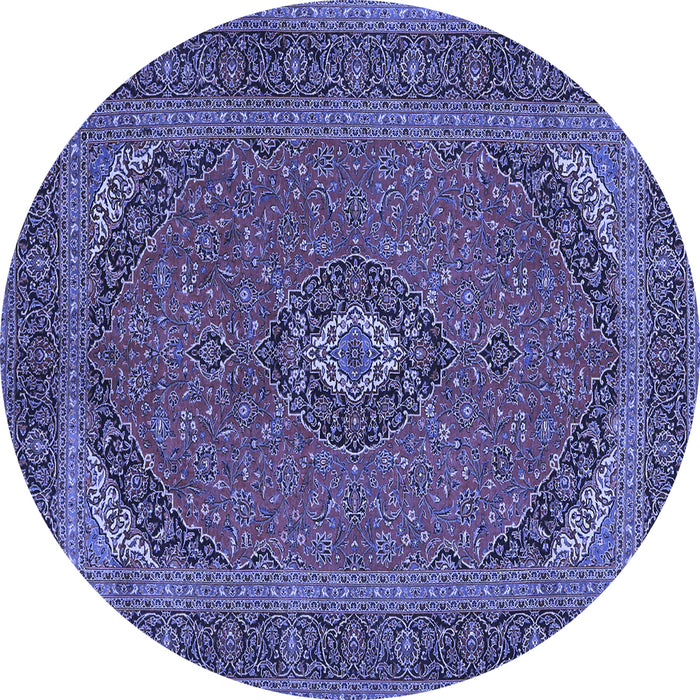Round Medallion Blue Traditional Rug, tr1152blu
