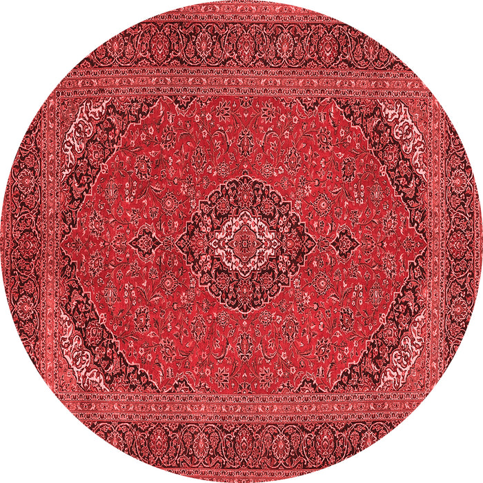 Machine Washable Medallion Red Traditional Rug, wshtr1152red