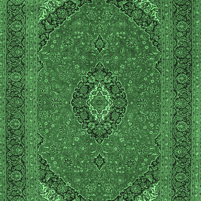 Medallion Emerald Green Traditional Rug, tr1152emgrn