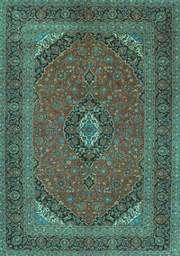 Medallion Turquoise Traditional Rug, tr1152turq