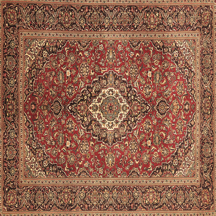 Square Machine Washable Persian Brown Traditional Rug, wshtr1153brn