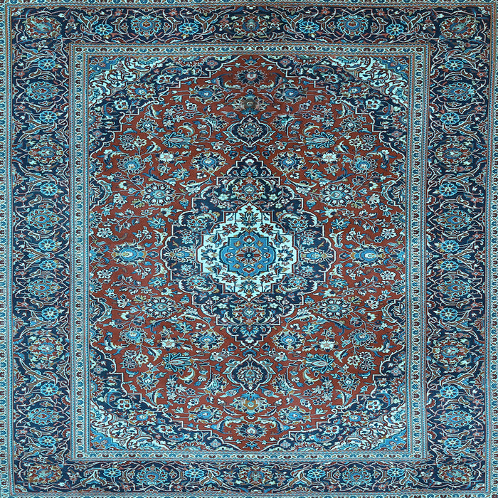 Square Machine Washable Persian Light Blue Traditional Rug, wshtr1153lblu
