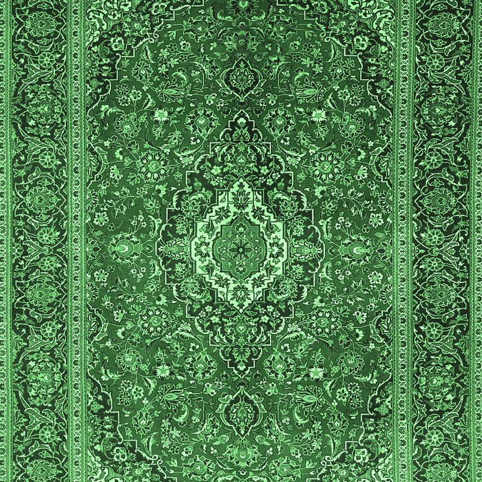 Machine Washable Persian Emerald Green Traditional Area Rugs, wshtr1153emgrn