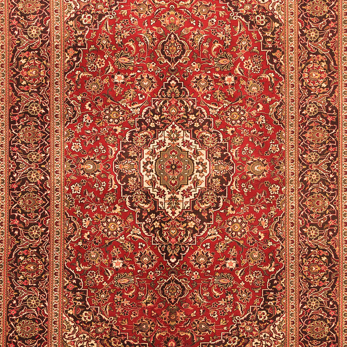 Serging Thickness of Machine Washable Persian Orange Traditional Area Rugs, wshtr1153org