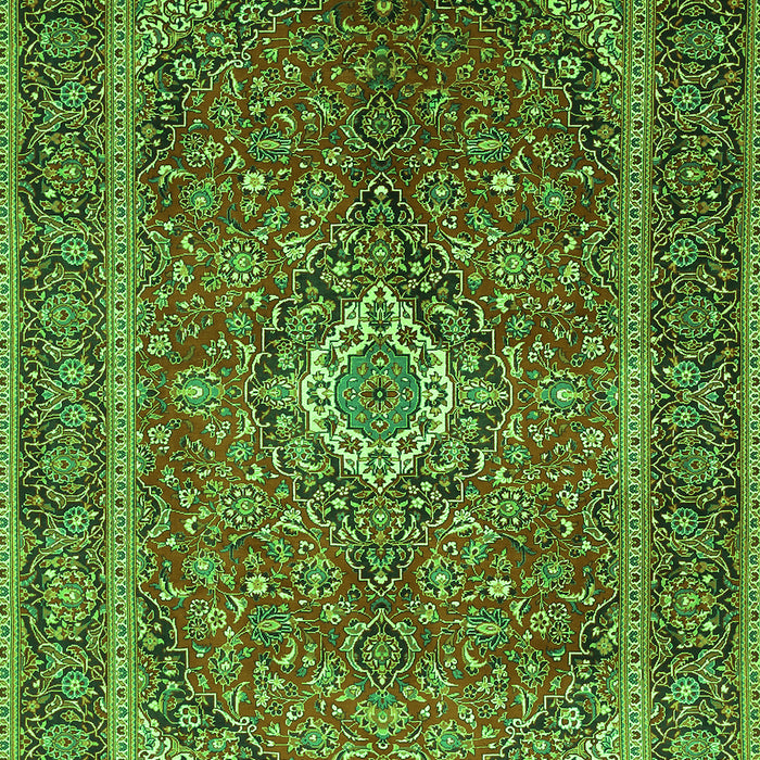 Serging Thickness of Machine Washable Persian Green Traditional Area Rugs, wshtr1153grn
