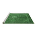 Sideview of Machine Washable Persian Emerald Green Traditional Area Rugs, wshtr1153emgrn