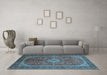 Machine Washable Persian Light Blue Traditional Rug in a Living Room, wshtr1153lblu