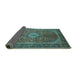 Sideview of Persian Turquoise Traditional Rug, tr1153turq