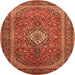 Machine Washable Persian Orange Traditional Area Rugs, wshtr1153org