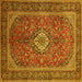 Square Persian Yellow Traditional Rug, tr1153yw