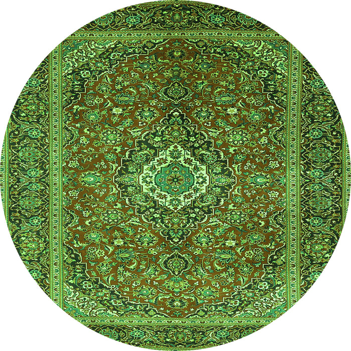 Machine Washable Persian Green Traditional Area Rugs, wshtr1153grn