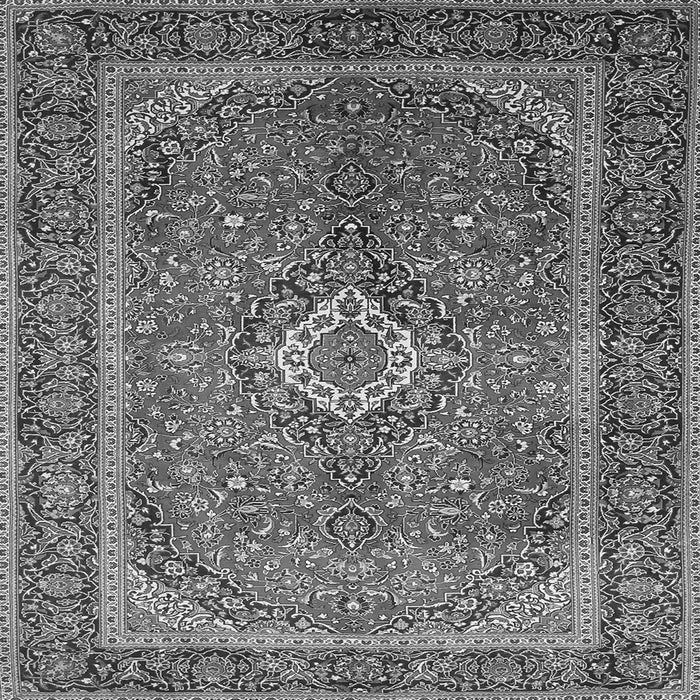 Round Machine Washable Persian Gray Traditional Rug, wshtr1153gry