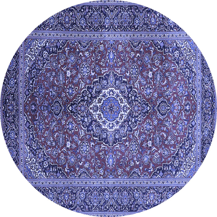 Round Persian Blue Traditional Rug, tr1153blu