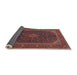 Sideview of Traditional Saffron Red Persian Rug, tr1154