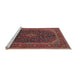 Sideview of Machine Washable Traditional Saffron Red Rug, wshtr1154