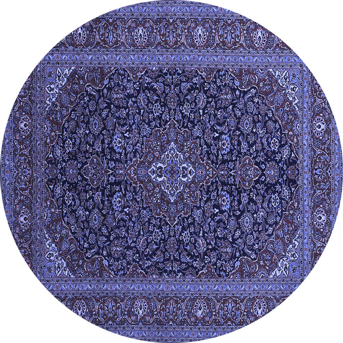 Round Persian Blue Traditional Rug, tr1154blu