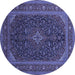 Round Persian Blue Traditional Rug, tr1154blu