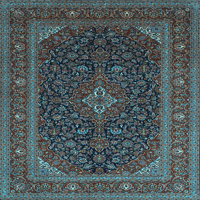 Square Machine Washable Persian Light Blue Traditional Rug, wshtr1154lblu