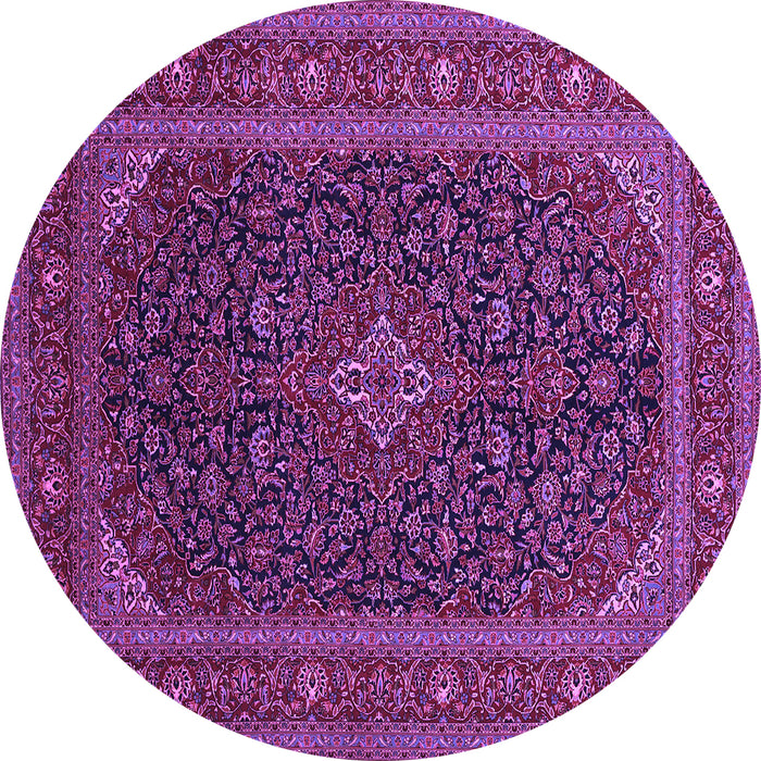 Round Persian Purple Traditional Rug, tr1154pur