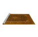 Sideview of Machine Washable Persian Yellow Traditional Rug, wshtr1154yw