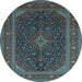 Round Persian Light Blue Traditional Rug, tr1154lblu