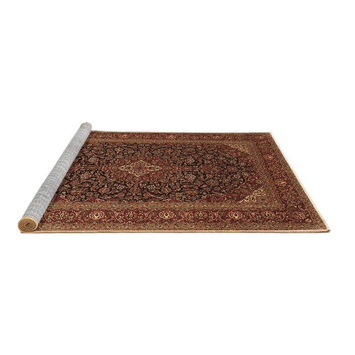 Sideview of Machine Washable Persian Brown Traditional Rug, wshtr1154brn