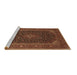 Sideview of Machine Washable Persian Brown Traditional Rug, wshtr1154brn