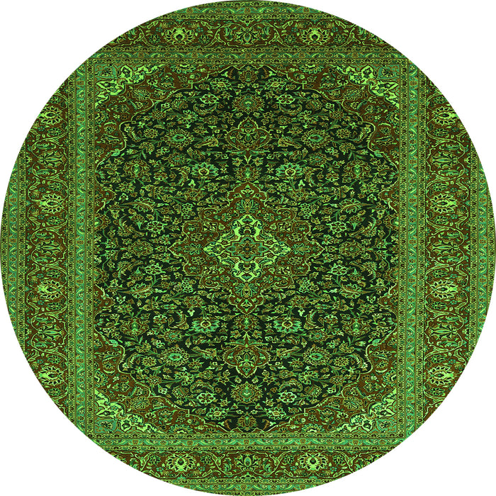 Square Persian Green Traditional Rug, tr1154grn