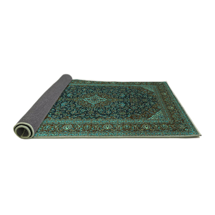 Sideview of Persian Turquoise Traditional Rug, tr1154turq