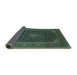 Sideview of Persian Turquoise Traditional Rug, tr1154turq