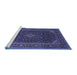 Sideview of Machine Washable Persian Blue Traditional Rug, wshtr1154blu