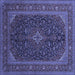 Square Persian Blue Traditional Rug, tr1154blu