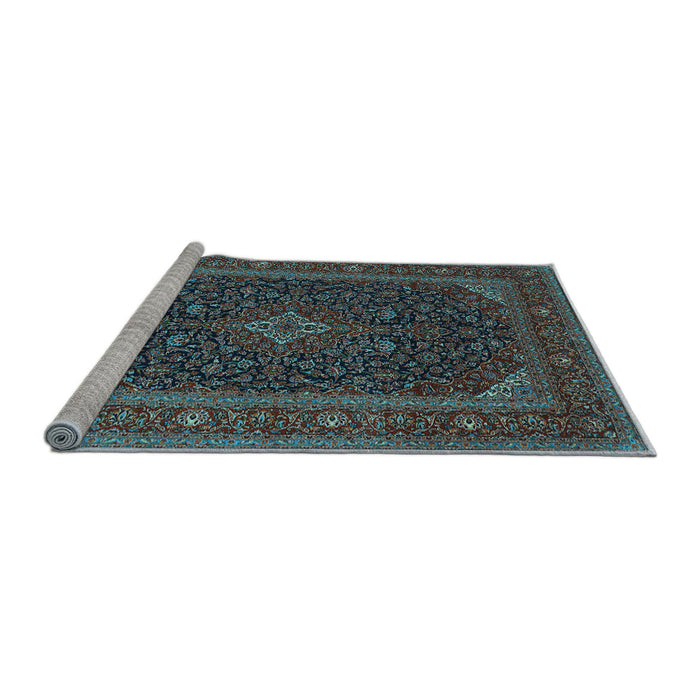 Sideview of Machine Washable Persian Light Blue Traditional Rug, wshtr1154lblu