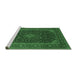 Sideview of Machine Washable Persian Emerald Green Traditional Area Rugs, wshtr1154emgrn