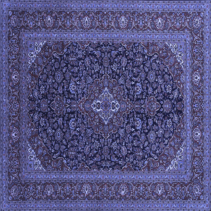 Square Machine Washable Persian Blue Traditional Rug, wshtr1154blu