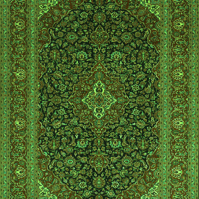 Serging Thickness of Machine Washable Persian Green Traditional Area Rugs, wshtr1154grn